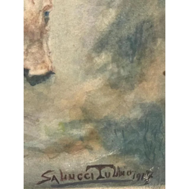 White Salucci Tullio, Untitled, Watercolor on Cardboard, Framed For Sale - Image 8 of 9