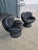 1970s Jaymar Attributed Black Leather Pod Lounge Chairs- A Set For Sale In Miami - Image 6 of 12