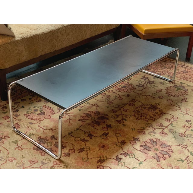 Chromed Steel Frame Coffee Table in the Style of Marcel Breuer For Sale - Image 10 of 12