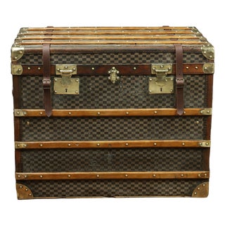 Checkered Mail Trunk, 1920s For Sale