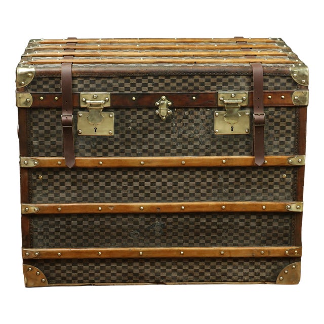 Checkered Mail Trunk, 1920s For Sale