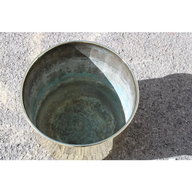 Italian Hammered Brass Vase Cover, 1970s For Sale - Image 6 of 7