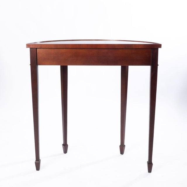 Mid 20th Century Pair Hekman Demi Lune Tables For Sale - Image 9 of 18