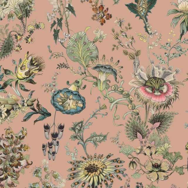 House of Hackney Flora Fantasia Wallpaper - Bisque Pink For Sale
