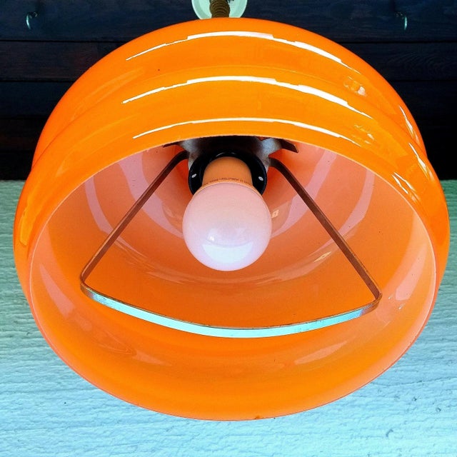 Orange Mid-Century Pendant Lamp For Sale - Image 8 of 11
