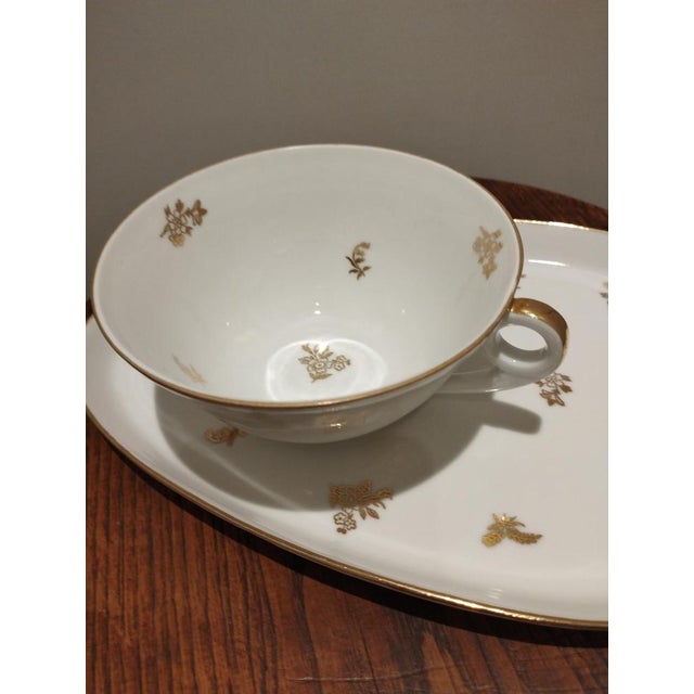 1940s Porcelain Un Ègoïste Cup and Tray from Limoges, 1940s, Set of 2 For Sale - Image 5 of 12