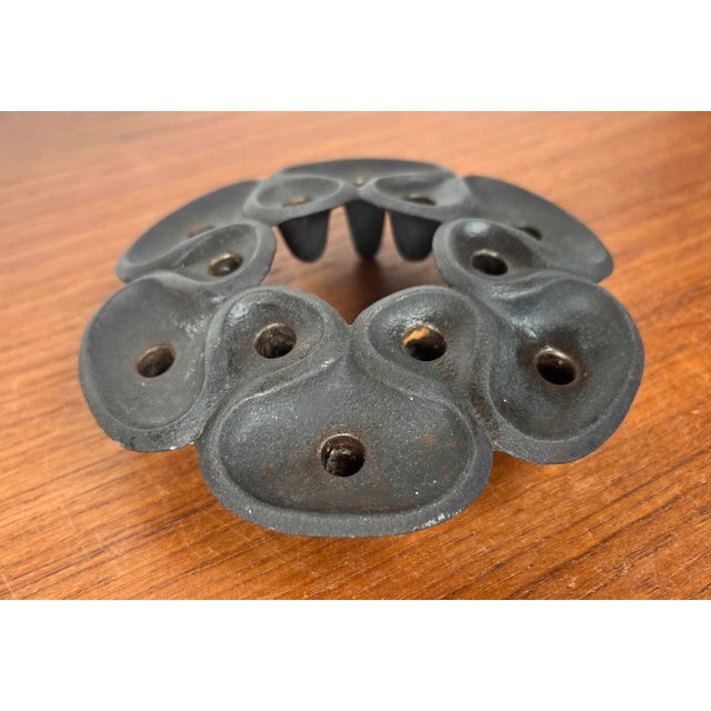 1960s Mid-Century Modern Danish Brutalist Cast Iron Candleholder by Jens Harald Quistgaard, 1960s For Sale - Image 5 of 18