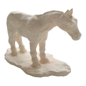 Vintage Chalkware Horse Sculpture, Primitive Style