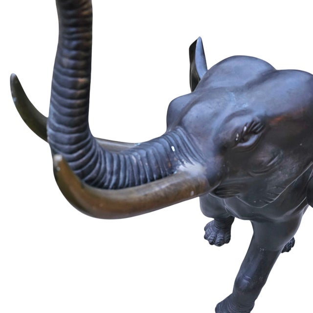 Vintage 42.5" H Bronze Elephant Statue For Sale In Washington DC - Image 6 of 7