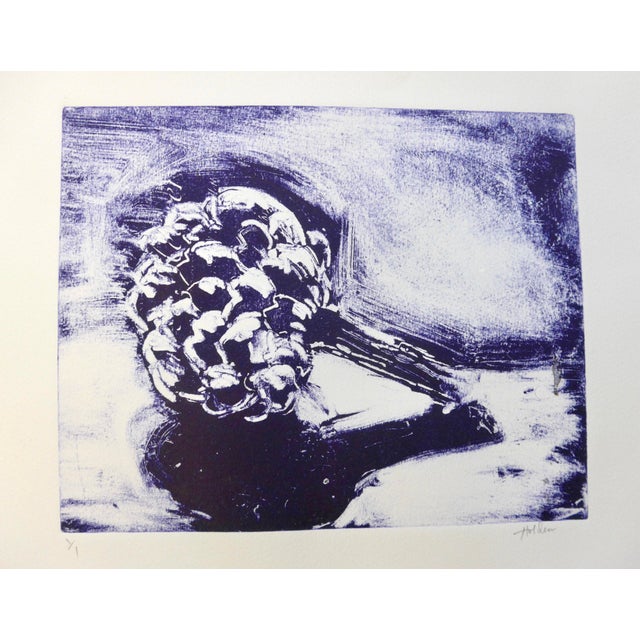 Paper "Artichoke" Contemporary Still Life Monoprint on Paper For Sale - Image 7 of 7
