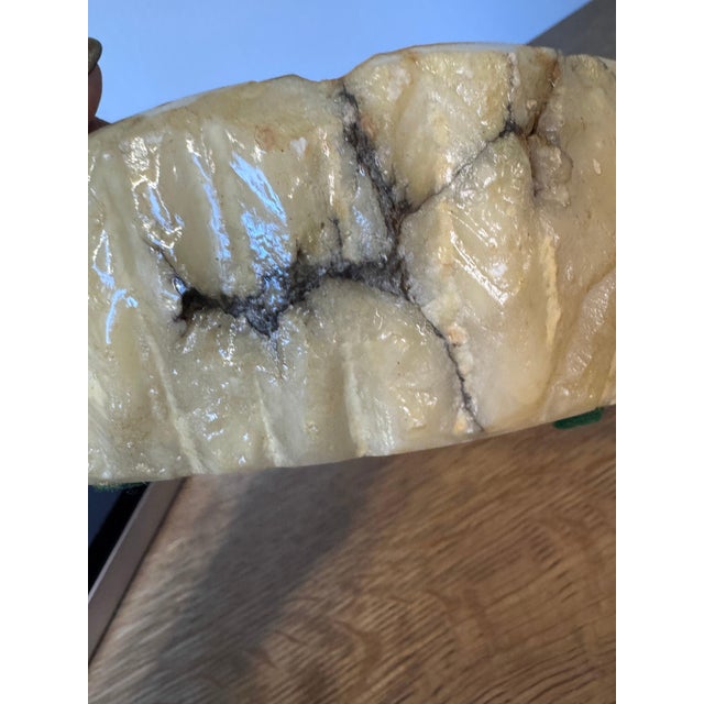 Late 20th Century Hand-Carved Italian Alabaster Ashtray or Sculptural Stone Bowl For Sale - Image 4 of 5