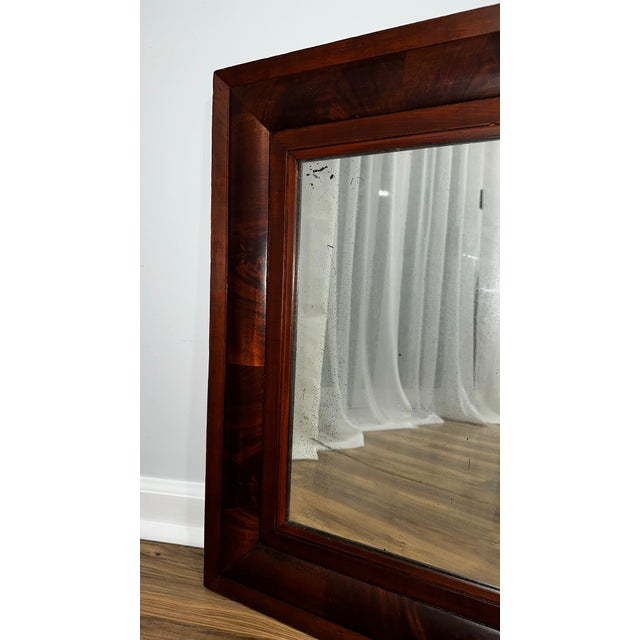 19th Century Antique Ogee Flame Mahogany Framed Mirror For Sale - Image 9 of 12