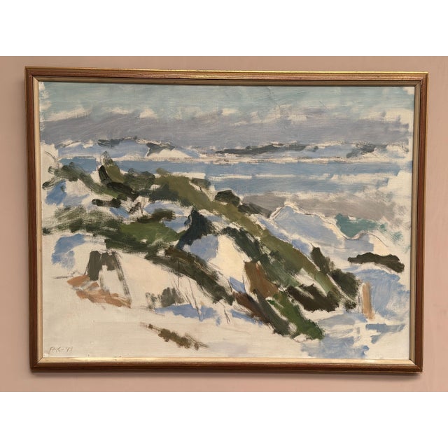 FMK, Winter Landscape, 1943, Oil Painting on Canvas, Framed For Sale - Image 12 of 18