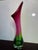 Murano Murano Vintage Hand Blown Glass Red and Green Vase For Sale - Image 4 of 6