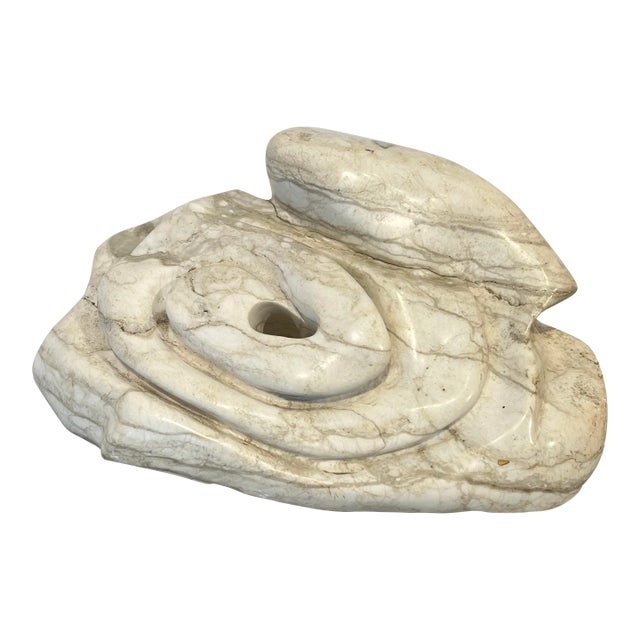 1981 Abstract Carrara Marble Sculpture by Marcus Lyons For Sale