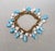 Vintage Napier Book Piece Goldtone Blue & Turquoise Art Glass Charm Bracelet, 1967 For Sale - Image 13 of 15