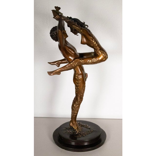 1990s Erte - Les Amants (The Lovers) - Limited Edition Bronze Sculpture - 19 " H For Sale - Image 4 of 9