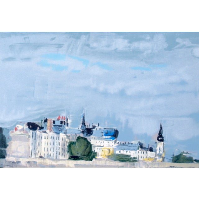 "Bord De Fleuve" Impressionist Landscape of Riverside Paris, Lithograph on Paper by Jacques Voyet For Sale - Image 4 of 6