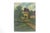 English Vintage Oil Painting of a Landscape With Castle Gate Unframed Small Europe For Sale - Image 3 of 8