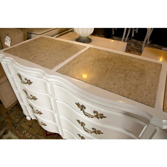 White TwelveDrawer Triple Dresser with Marble Top Chairish