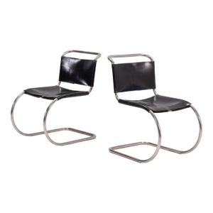 Pair of Ludwig Mies Van Der Rohe for Knoll Mr10 Chairs 1970 C.