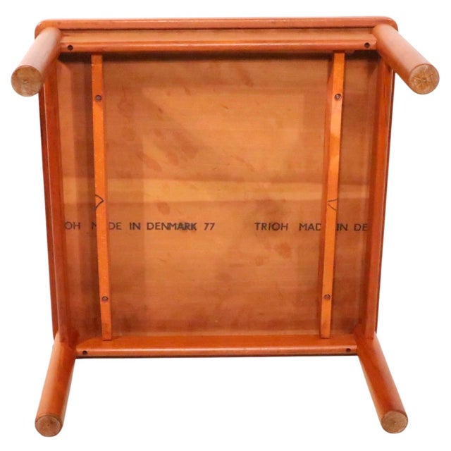 Mid Century Danish Modern Square Teak Coffee Table by Trioh C. 1977 For Sale In New York - Image 6 of 7