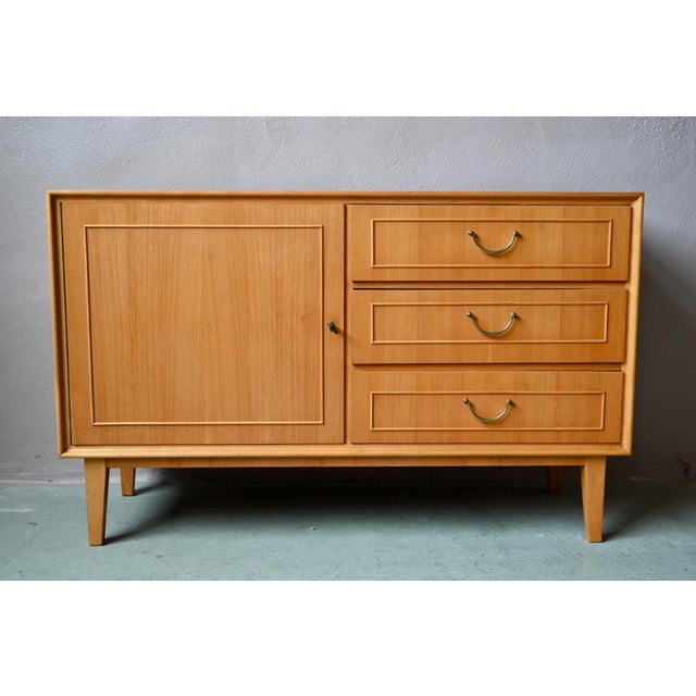 Small Vintage Scandinavian Sideboard in Light Oak, 1960s For Sale - Image 4 of 17