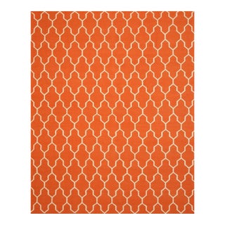 56x8 Classic Moroccan Yellow Flatweave Wool Geometric Modernist Carpet Rug For Sale