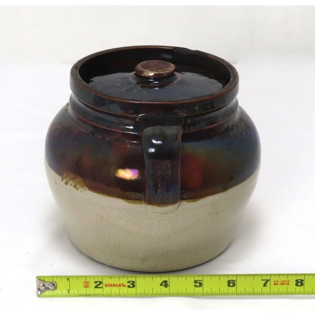 Antique American Stoneware Boston Baked Beans Cooking Pot From Portland Maine For Sale - Image 11 of 13
