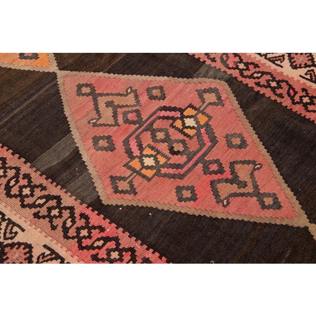 Textile 1960s Vintage Turkish Kilim Multicolor Handmade Tribal Wool Runner For Sale - Image 7 of 9