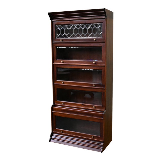 Crafters and Weavers Legacy 5 Stack Barrister Bookcase - Brown Walnut For Sale