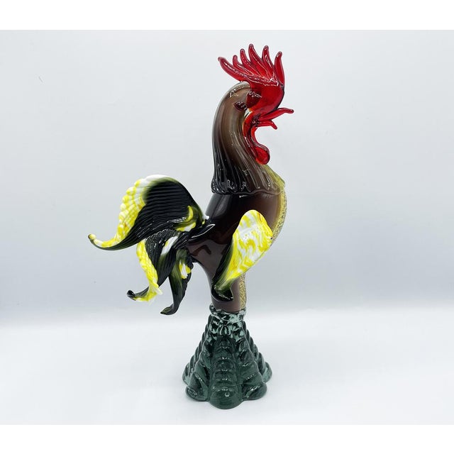 Multicolored Murano Glass Rooster Sculpture, 1950s For Sale - Image 14 of 14