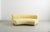 Contemporary Modern Celeste Curved Sofa in Yellow Wool Felt and Black Metal Base For Sale In New York - Image 6 of 10