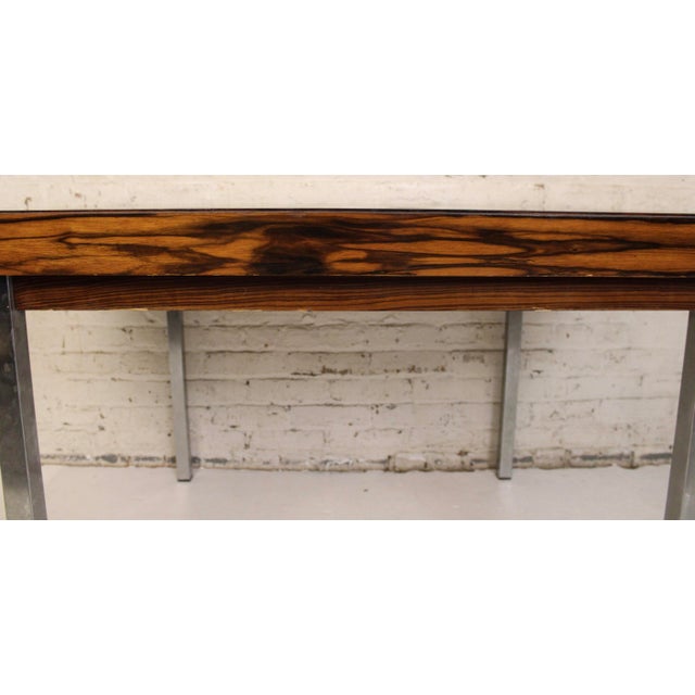 Mid-Century Modern Macassar and Chrome Dining Table Attributed to Fritz Schroder K.-G. For Sale - Image 15 of 18