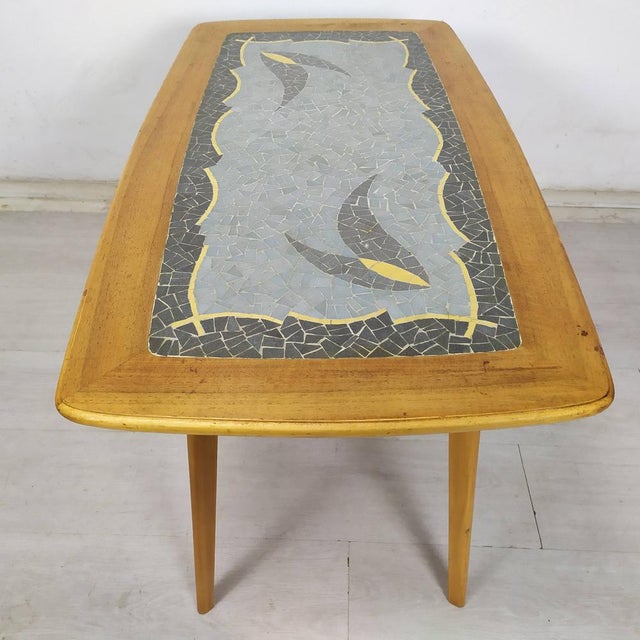 Blue Mosaic Coffee Table, 1950s For Sale - Image 8 of 15
