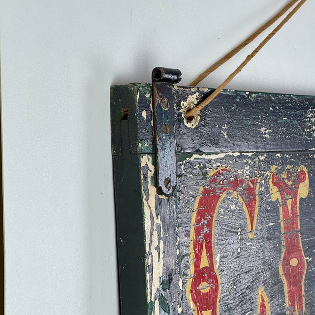 Wood Iconic Rare & Unique Large "Circus" Folk Art Painted Wooden Vintage Sign For Sale - Image 7 of 8