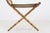 French Faux‑Bamboo Folding Chair in Gilded Wood and Green Fabric, 1850 For Sale - Image 9 of 11