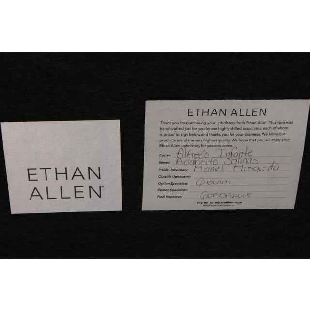 Ethan Allen Upholstered Club Chair & Ottoman For Sale - Image 16 of 18