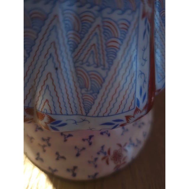 Ceramic 15" Hand-Painted Chinese Immortal Figurine Statue With Child (Longevity Deity) For Sale - Image 7 of 10