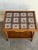Oak Rolling Bar Cart Patterned Tile Top Serving Tea Trolley in Style of Henning Kjaernulf Denmark 1960s For Sale In Los Angeles - Image 6 of 9