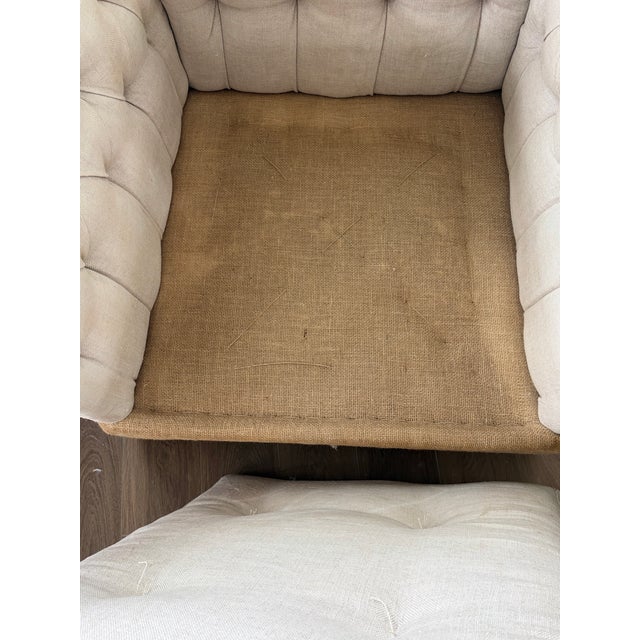 2010s Set of 2 Restoration Hardware Deconstructed Chesterfield Chairs For Sale - Image 5 of 12