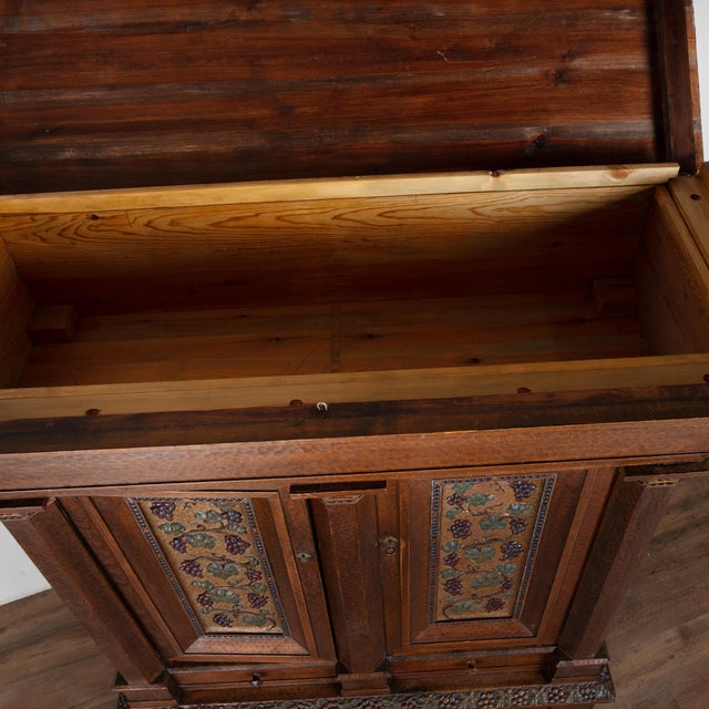 Late 19th Century 19th Century Large Swedish Hand-Carved and Painted Pine Cabinet With Grape Vine Motif For Sale - Image 5 of 14