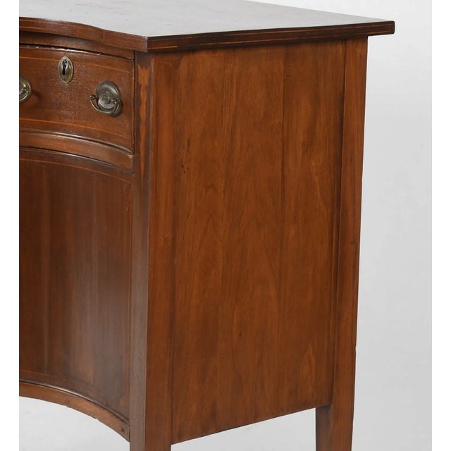 Traditional Late 19th Century Federal Revival Inlaid Mahogany Sideboard With Serpentine Front For Sale - Image 3 of 11