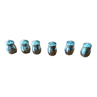 1940s 6 Sterling Silver Salt and Pepper Shakers For Sale