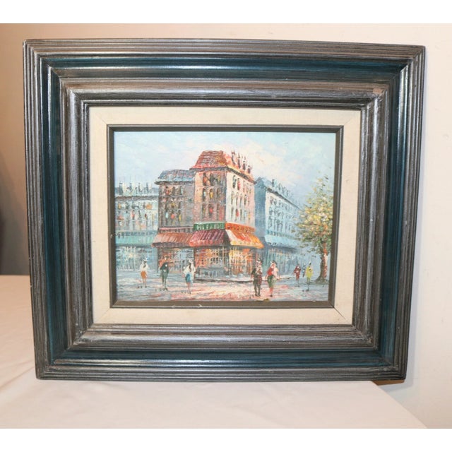 Quality Vintage Original Oil on Board Figural Cityscape Expressionism Painting For Sale In New York - Image 6 of 10