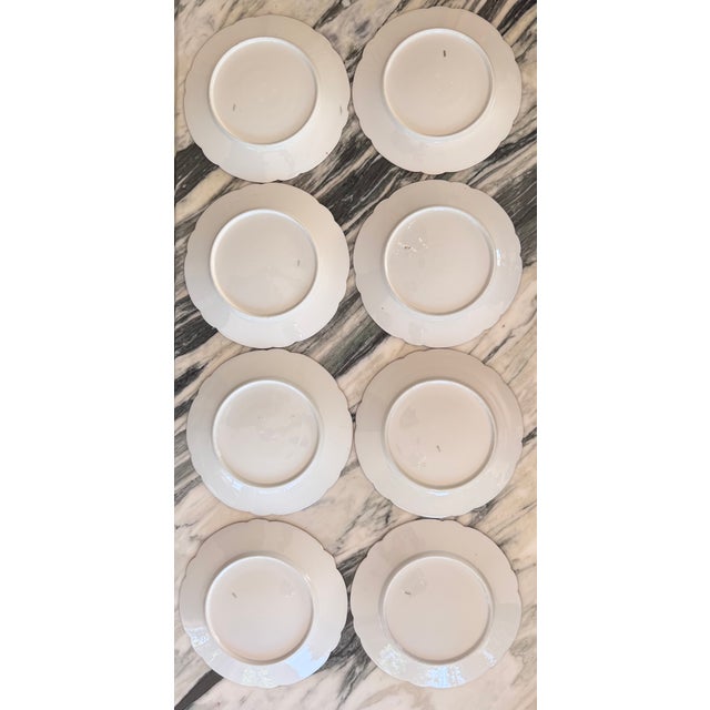 Antique Ginori Made in Italy Gold Gilt Hand Painted Plates - Set of 8 For Sale - Image 10 of 15