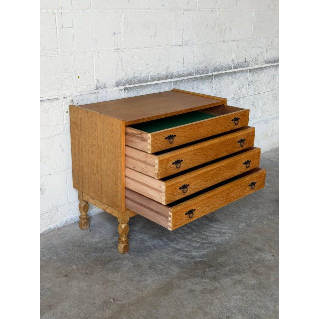 Oak Dresser With 4 Drawers Danish Mid-Century Modern 1960s For Sale - Image 4 of 11