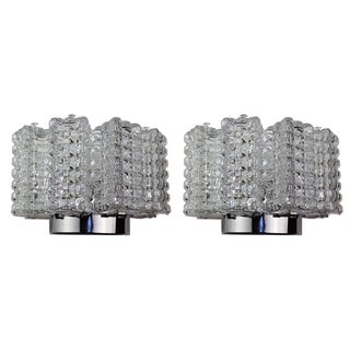 Cubist Wall Lights from Stölzle, 1960s, Set of 2 For Sale
