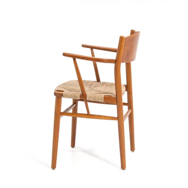 Børge Mogensen Børge Mogensen Danish Dining Arm Chair Restored Mid Century Søborg Møbler For Sale - Image 4 of 12