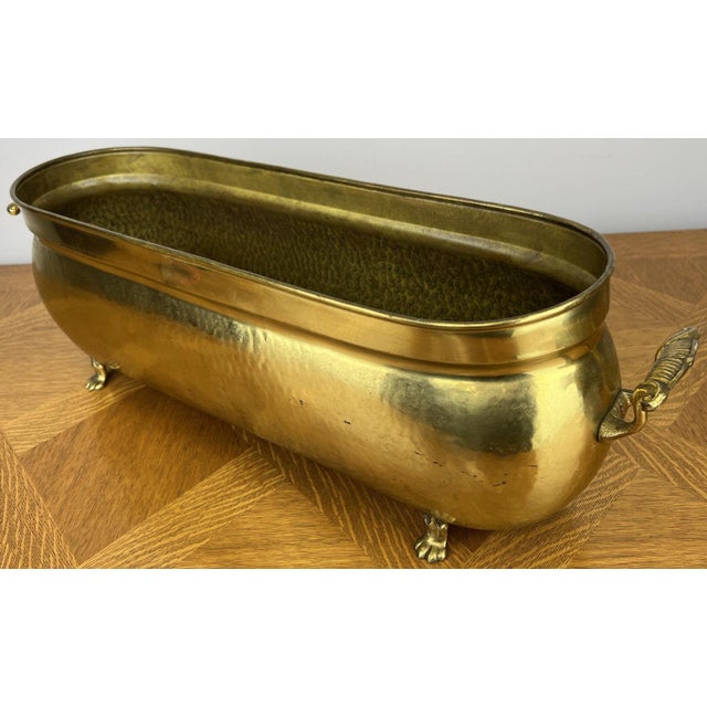 Vintage Style Brass Jardiniere with Handles For Sale - Image 12 of 18